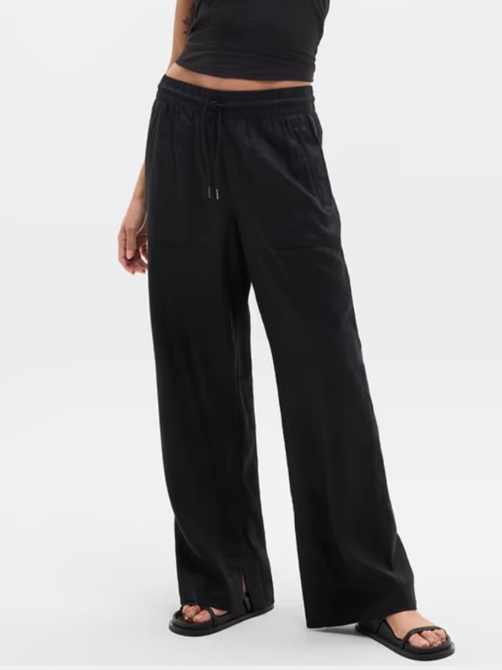 NWOT Athleta Retreat Linen High-Rise Wide Leg Pant